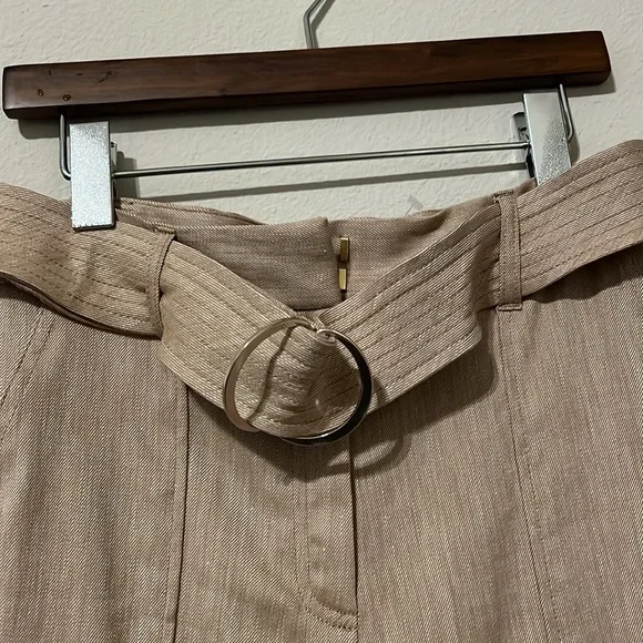 NWT WHBM Linen Blend Utility Trousers. Color: Sahara Twill. Size 6P. - Picture 9 of 11